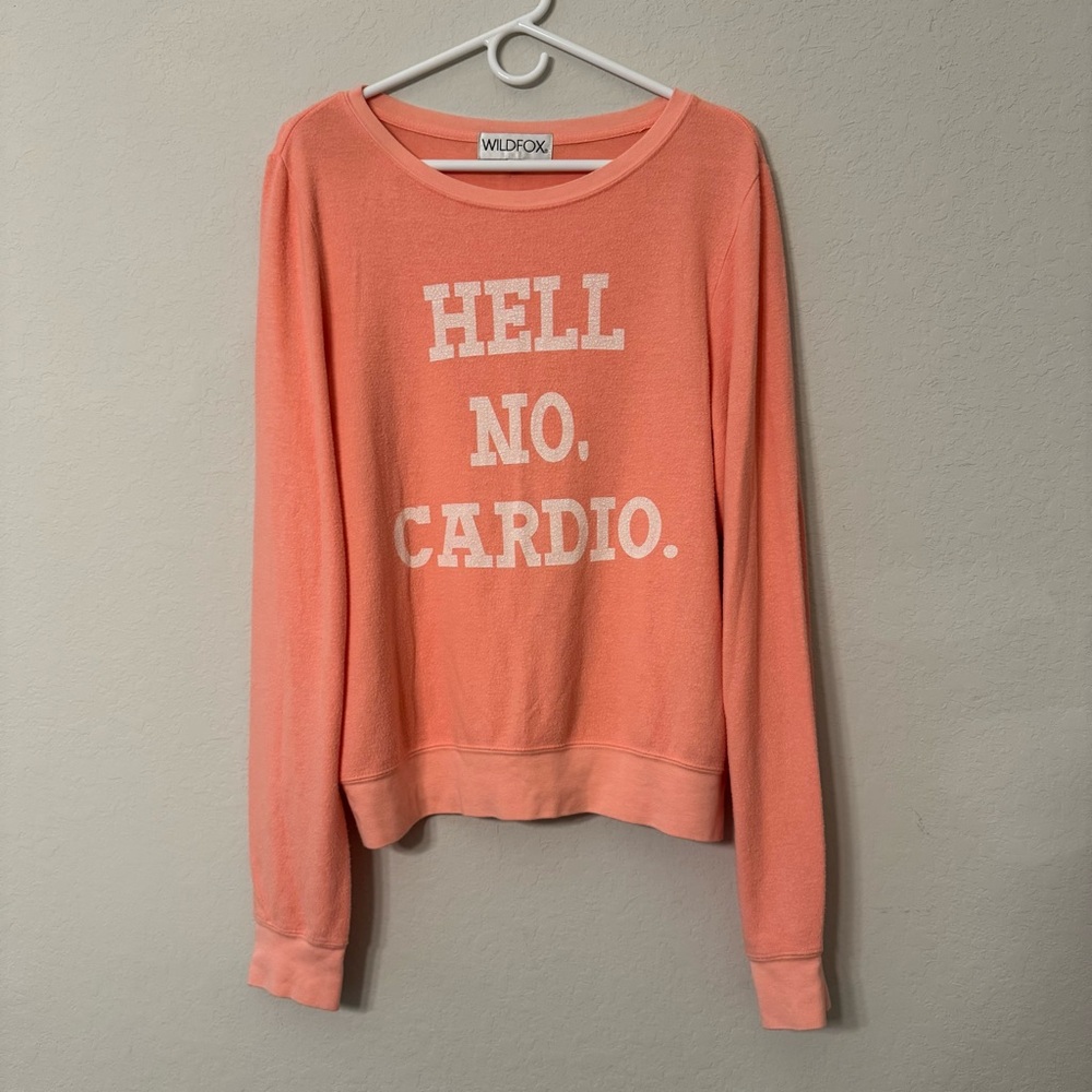 Wildfox No Cardio Graphic Sweater Medium